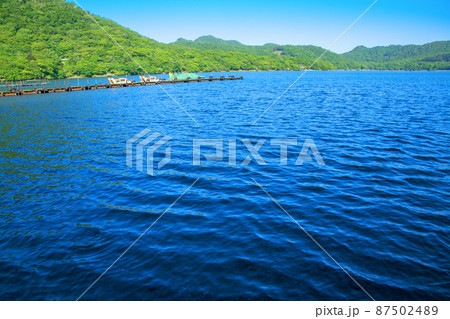 赤城大沼 湖畔からの眺め 赤城山並 初夏の風景 赤城大沼 湖畔からの眺め 赤城山並 初夏の風景 87502489
