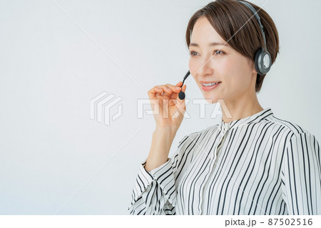 オペレーター ヘッドセット ビジネス 女性 オペレーター ヘッドセット ビジネス 女性 87502516