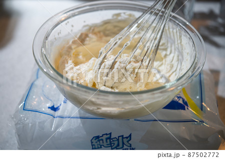 冷やしながら生クリームを泡立てる 87502772