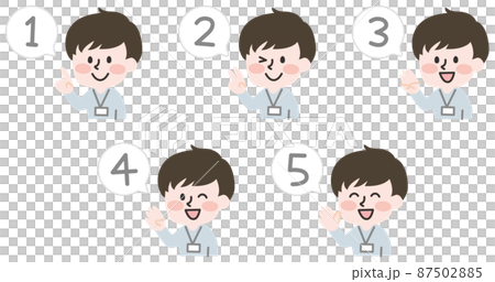 数を数える私服の男性スタッフ 87502885