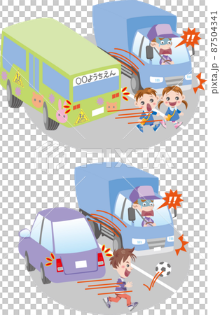 Traffic safety <Personal injury, children, jumping out of the shadow of a stopped car (truck driver)> 87504341