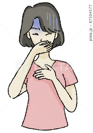 吐き気を催すシニア女性のイラスト素材 [87504577] - PIXTA