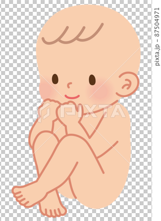 一個微笑的嬰兒胎兒 87504971