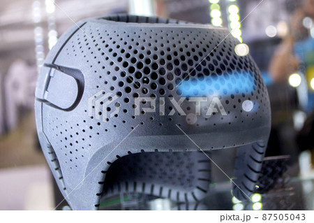 Black orthopedic plastic prosthesis printed on powder 3D printer for head Black orthopedic plastic prosthesis printed on powder 3D printer for head 87505043