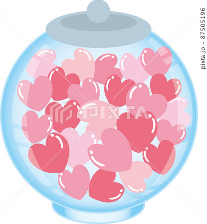 ハートが詰まったキャンディーポット 87505196