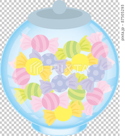 キャンディーが詰まったキャンディーポット 87505293