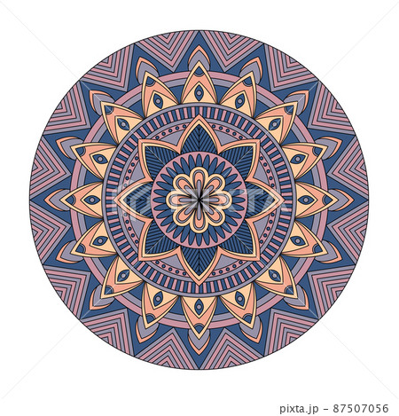 Color floral mandala, vector illustration 87507056