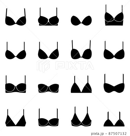 Set of black bra icons, vector illustration Set of black bra icons, vector illustration 87507132