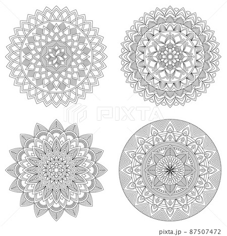 Set of floral mandalas, vector illustration Set of floral mandalas, vector illustration 87507472