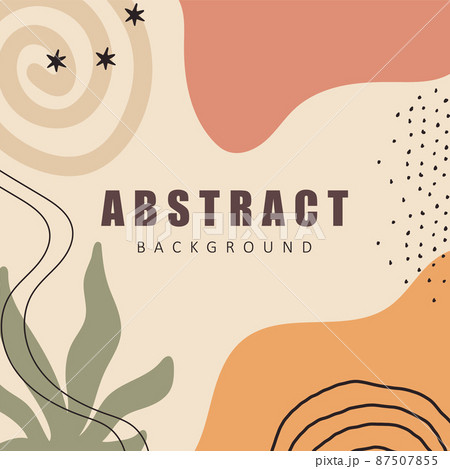 Abstract shapes background. Hand drawn various geometric objects and doodle elements. Vector illustration in trendy boho style 87507855