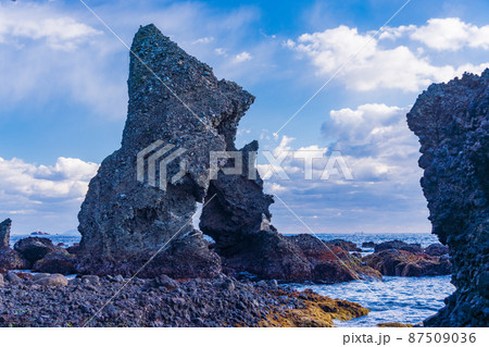 （静岡県）南伊豆　逢ヶ浜（おうのはま）の奇岩・エビ穴 87509036