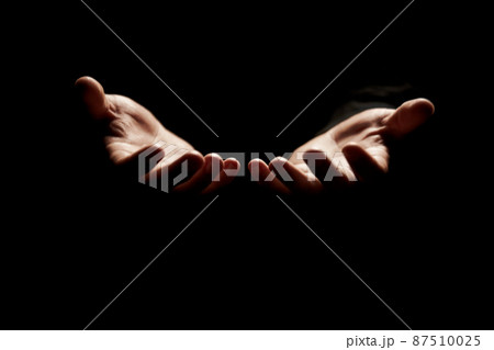 Connecting with God. Hands open to receive from God. 87510025