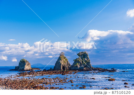(静岡県)南伊豆 逢ヶ浜(おうのはま)の姑岩・雀岩 (静岡県)南伊豆 逢ヶ浜(おうのはま)の姑岩・雀岩 87510120