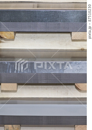 Galvanized sheet in packs in metal products warehouse Galvanized sheet in packs in metal products warehouse 87510230