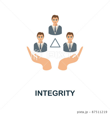 Integrity flat icon. Colored element sign from company value collection. Flat Integrity icon sign for web design, infographics and more. 87511219