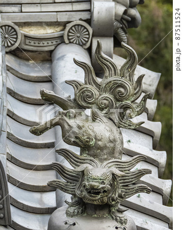 獅子の鬼瓦の写真素材 [87511524] - PIXTA