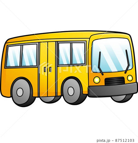 Bus Cartoon Clipart Colored Illustration 87512103
