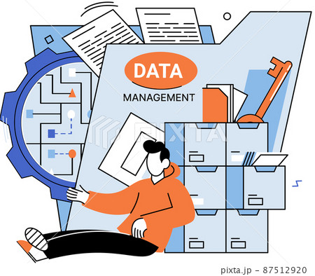 Data management metaphor, data center, business protection, rational storage of information, digital privacy 87512920