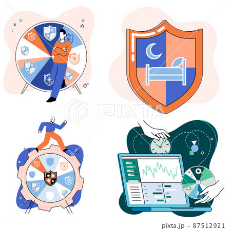 Confidence concept. Person stands has private conversation metaphor. Confidential communication vector set 87512921