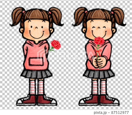 Mother's Day Children with Carnations 87512977