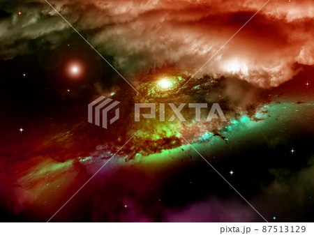 galaxy in a free space. 3D rendering 87513129