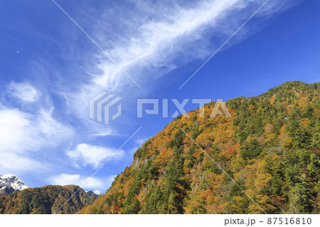 紅葉の黒部峡谷　欅平　祖母谷温泉 87516810