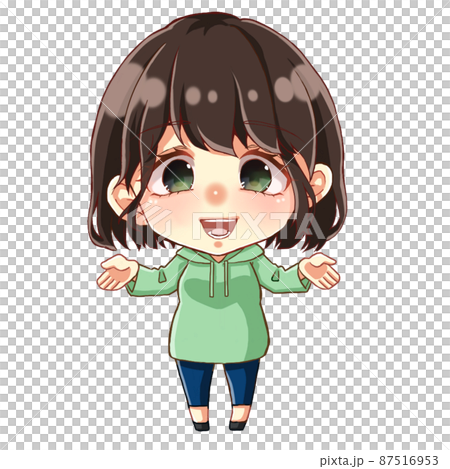 両手を広げる女性 イラストのイラスト素材