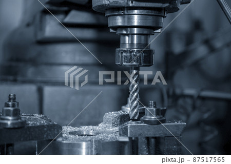 The milling process the metal plate part with NC milling machine. 87517565