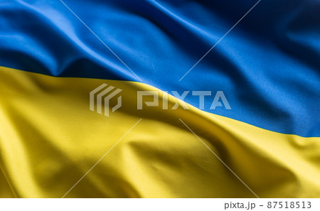 Waving flag of Ukraine. National symbol of country and state Waving flag of Ukraine. National symbol of country and state 87518513