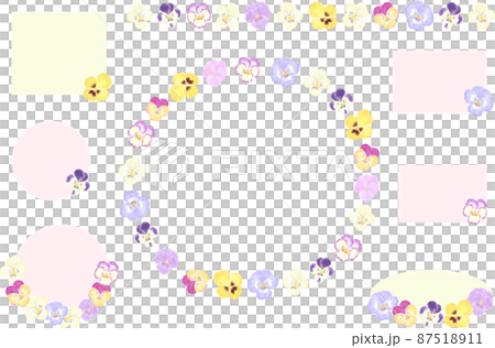 水彩三色堇框圈 87518911
