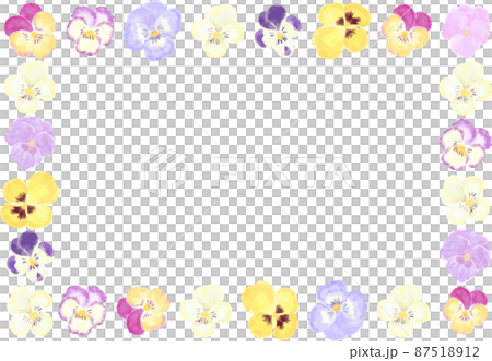 Watercolor pansy frame box 87518912