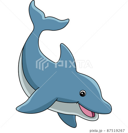 Dolphin Cartoon Colored Clipart Illustration 87519267