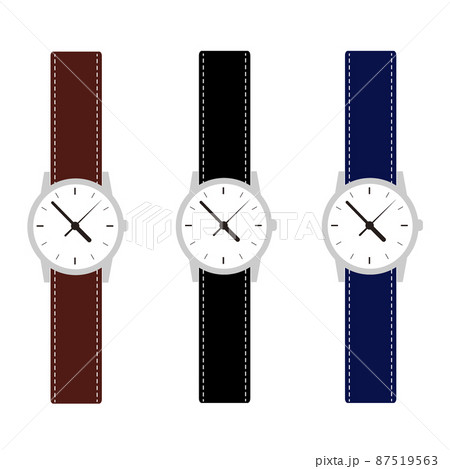 腕時計のイラスト 3色セット のイラスト素材