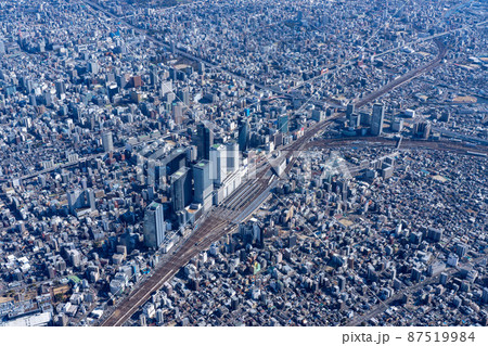 空撮 ヘリ 名古屋 都市 航空写真の写真素材 [87519984] - PIXTA