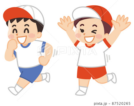 運動会の子供　かけっこ　体育　運動会 87520265