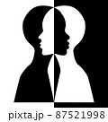 Black and white female silhouettes, vector illustration 87521998