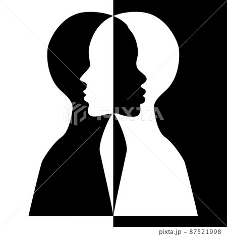 Black and white female silhouettes, vector illustration Black and white female silhouettes, vector illustration 87521998