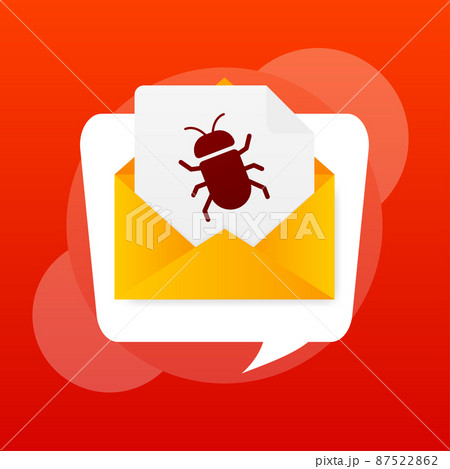Virus message in flat style. Vector design. Flat design. Vector graphic 87522862