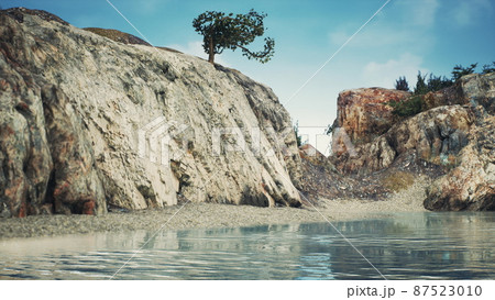 panoramic view of nice colorful huge cliff and sea 87523010