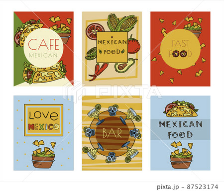 Mexican cuisine, vector doodle food banner. National spicy food, fast food, snacks. Sketch illustration for restaurant, menu, cafe. Fiesta mexicana Mexican cuisine, vector doodle food banner. National spicy food, fast food, snacks. Sketch illustration for restaurant, menu, cafe. Fiesta mexicana 87523174