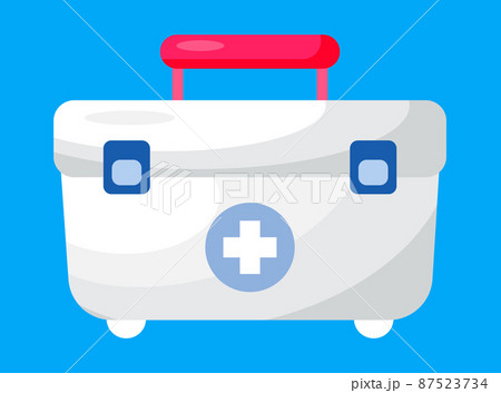 Medical bag vector. First aid bag with drug remedy, pills and capsules 87523734