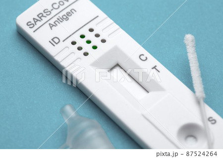Corona virus antigen fast test. Lab card kit test for COVID-19. 87524264