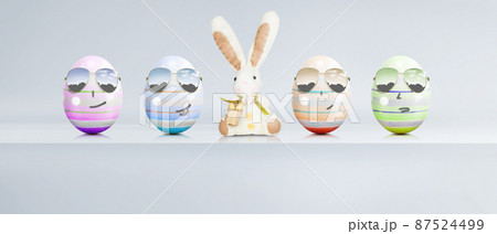 Beautiful Easter background with colorful Easter eggs Beautiful Easter background with colorful Easter eggs 87524499