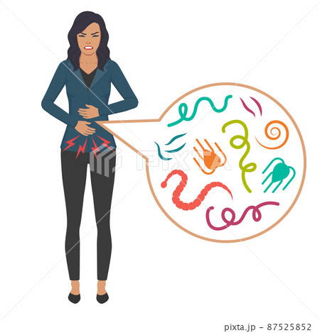 Vector Illustration of a Human Intestinal Parasites, worm disease Vector Illustration of a Human Intestinal Parasites, worm disease 87525852