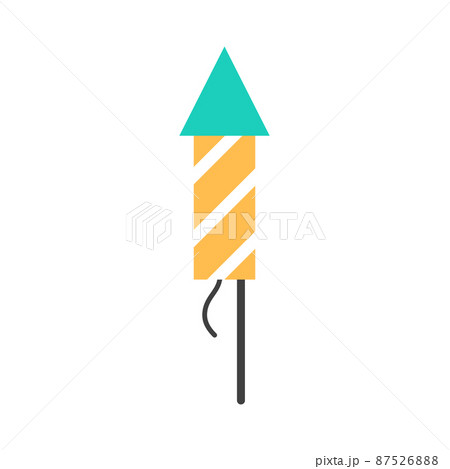 Firework rocket flat line icon isolated on white background. Color firecracker sign. Carnival festival party event pyrotechnic. Festive object design Fire cracker symbol decoration vector illustration Firework rocket flat line icon isolated on white background. Color firecracker sign. Carnival festival party event pyrotechnic. Festive object design Fire cracker symbol decoration vector illustration 87526888