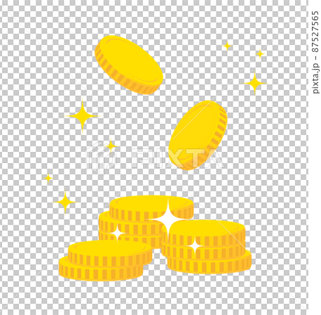 Illustration of glittering coins piled up 2 87527565