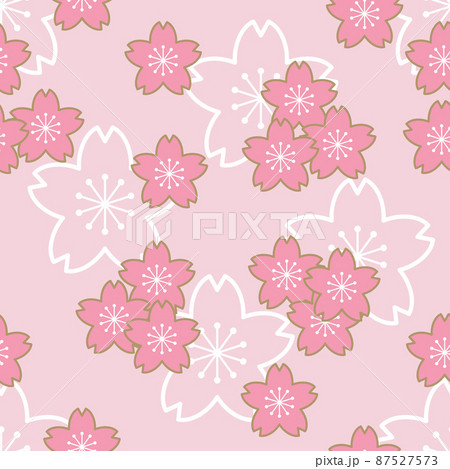 背景パターン素材　桜のシンボル（3_1） 87527573