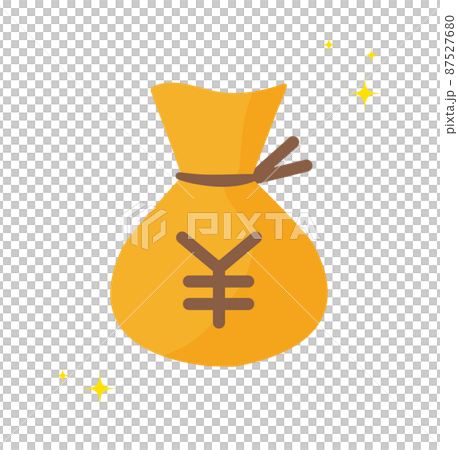 キラキラしてる円マーク袋のイラスト キラキラしてる円マーク袋のイラスト 87527680