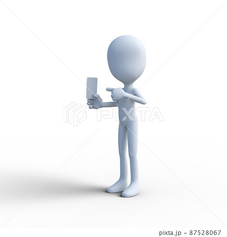 イメージイラスト　スマホを使う人　perming3DCG 87528067