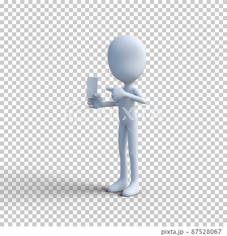 イメージイラスト　スマホを使う人　perming3DCG 87528067